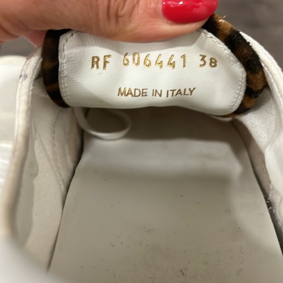 Saint Laurent Paris Venus low top sneaker white with leopard 38 sz 8 - Picture 5 of 7